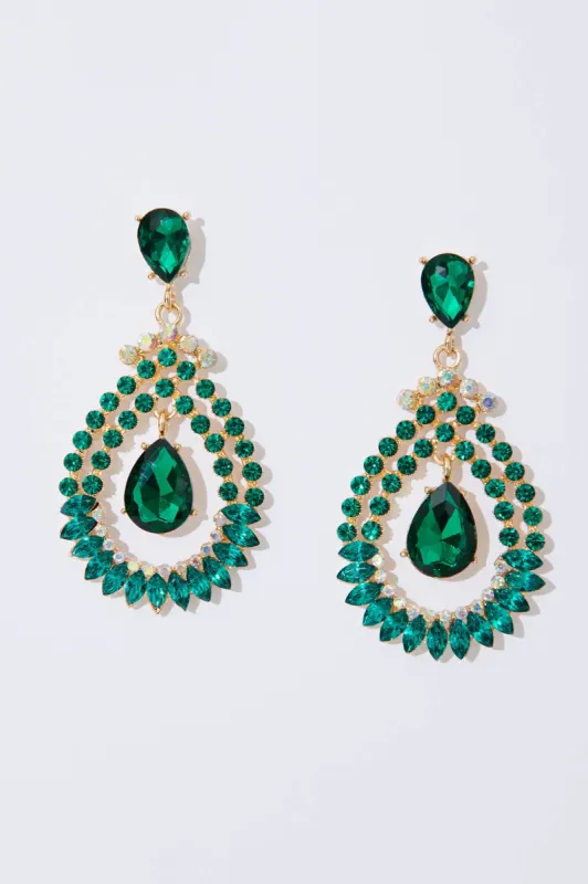 Gorgeous Drop Earrings In Green sold by St Frock
