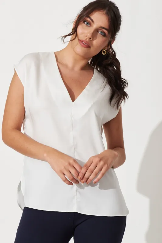 Indiana Top In White Satin sold by St Frock