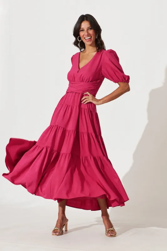 Truelove Maxi Dress In Hot Pink sold by St Frock