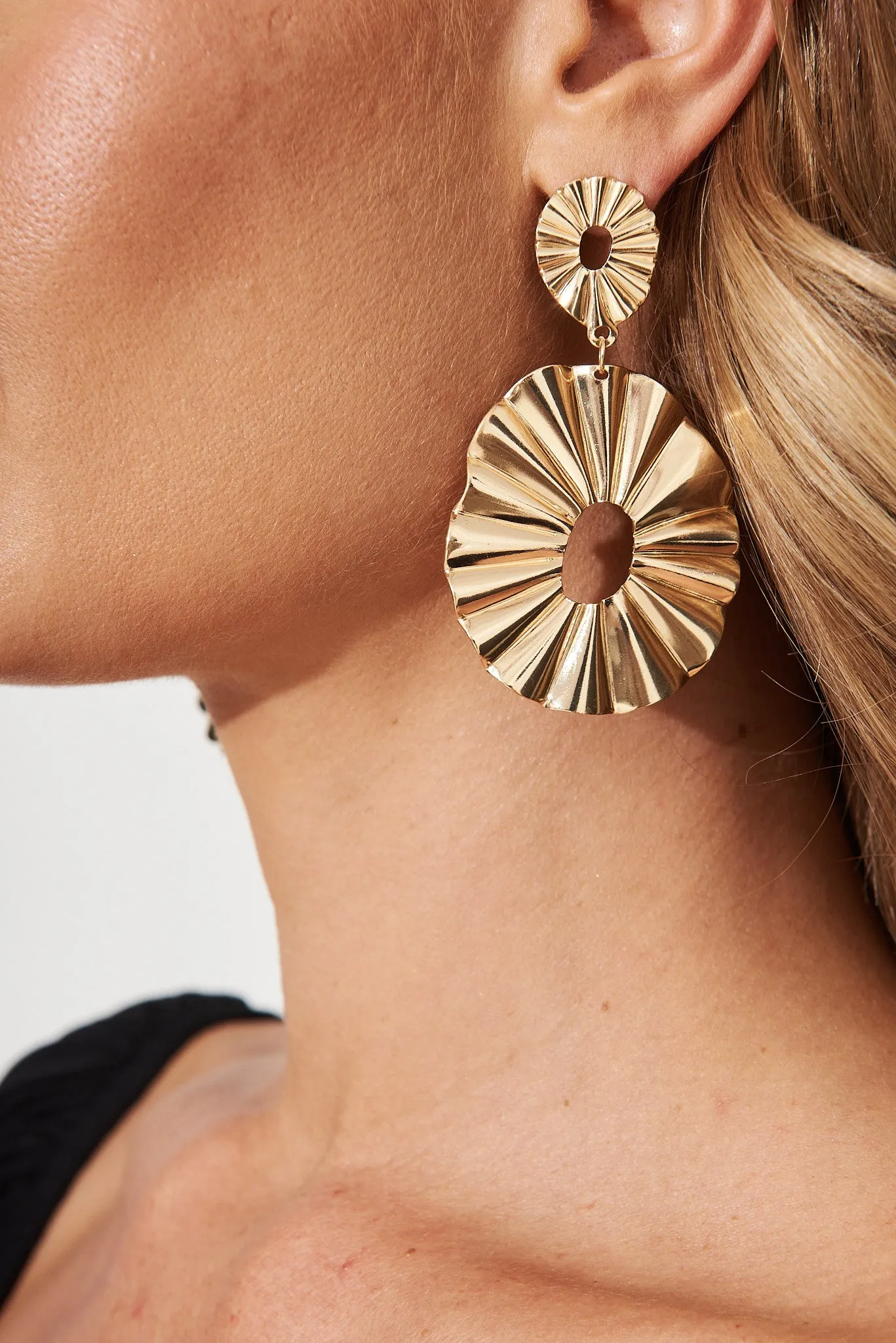 Serena Drop Earrings In Gold sold by St Frock product image thumbnail 4