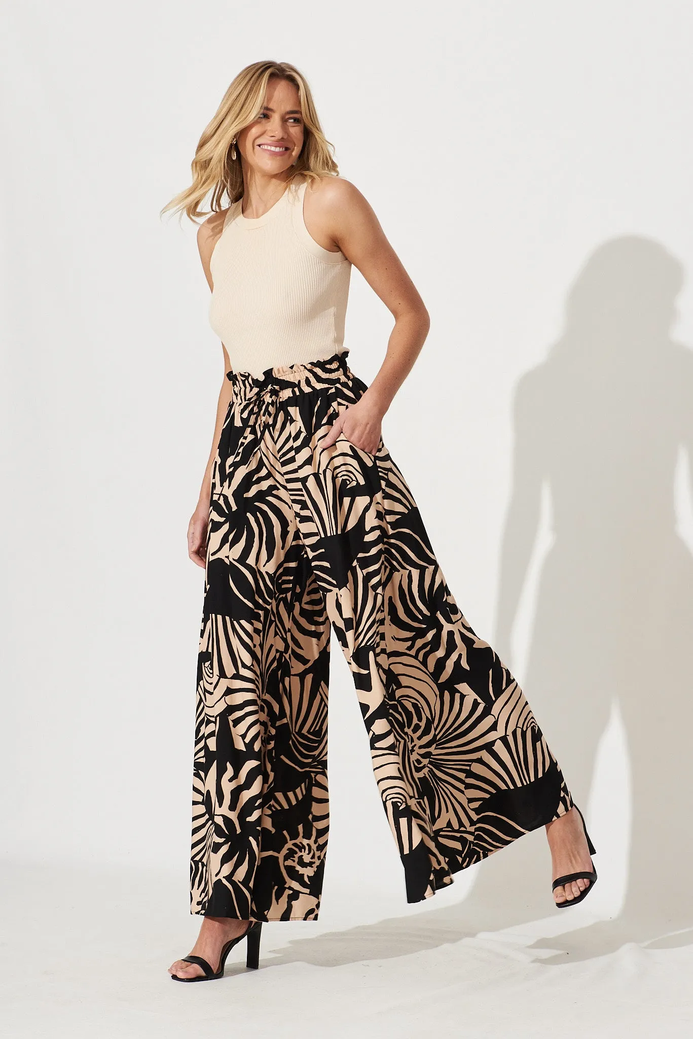 Mariah Pant In Brown With Black Print sold by St Frock product image thumbnail 2