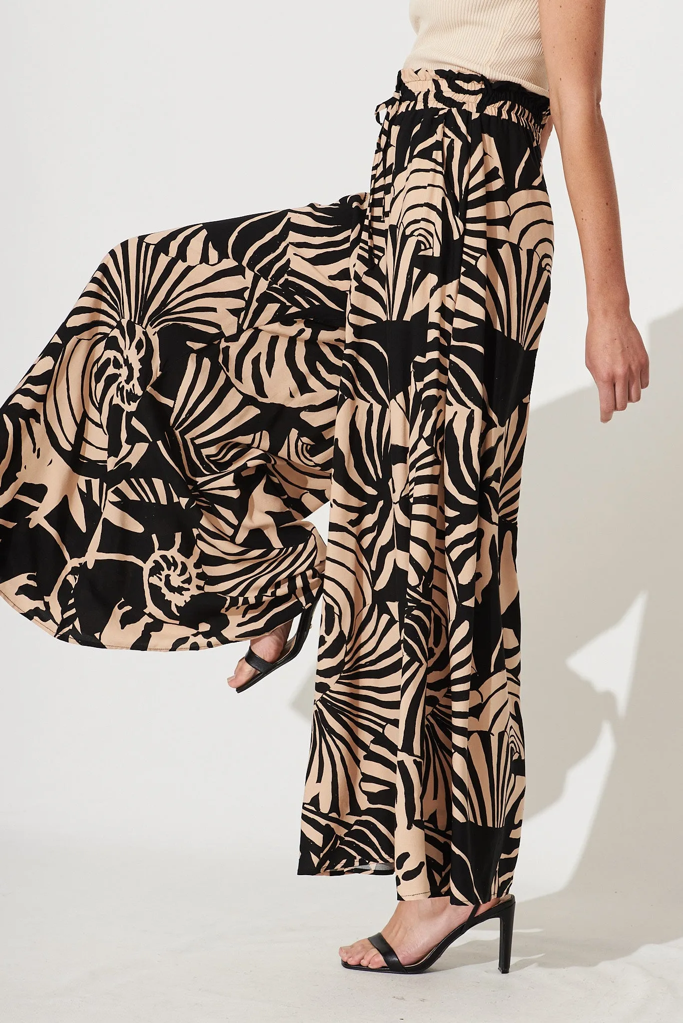 Mariah Pant In Brown With Black Print sold by St Frock product image thumbnail 4