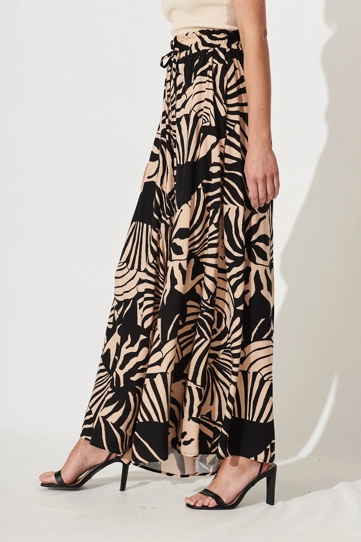 Mariah Pant In Brown With Black Print sold by St Frock product image thumbnail 5