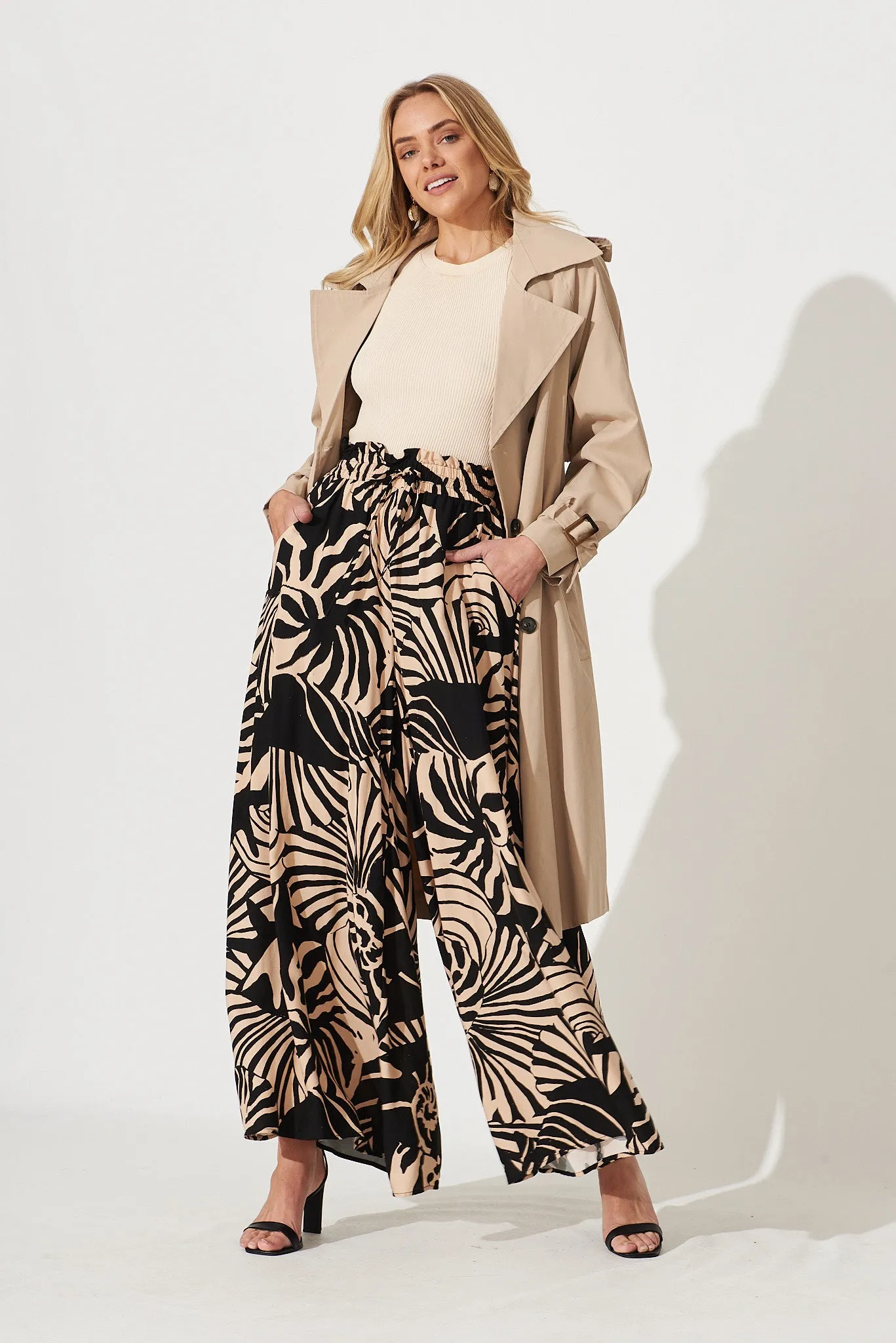 Mariah Pant In Brown With Black Print sold by St Frock product image thumbnail 3