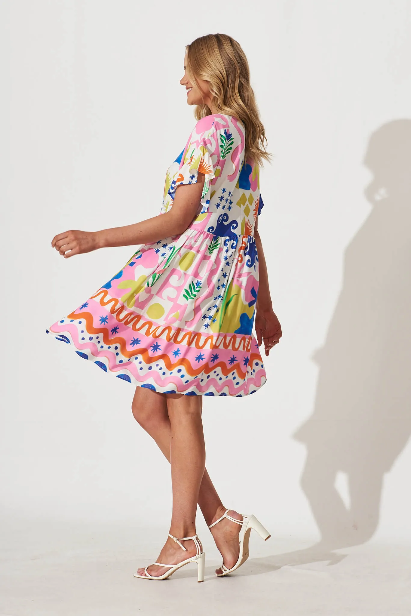 Escape Smock Dress In Bright Multi Print sold by St Frock product image thumbnail 3