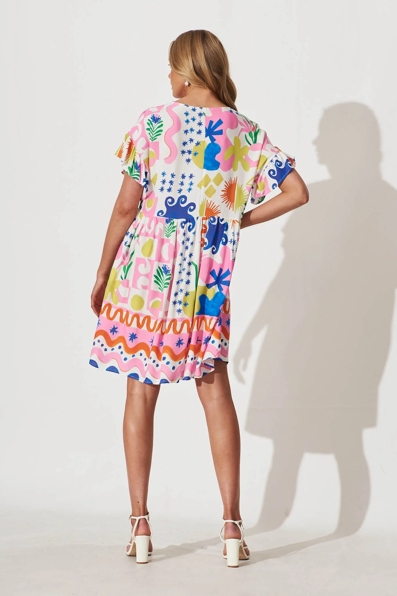 Escape Smock Dress In Bright Multi Print sold by St Frock product image thumbnail 4