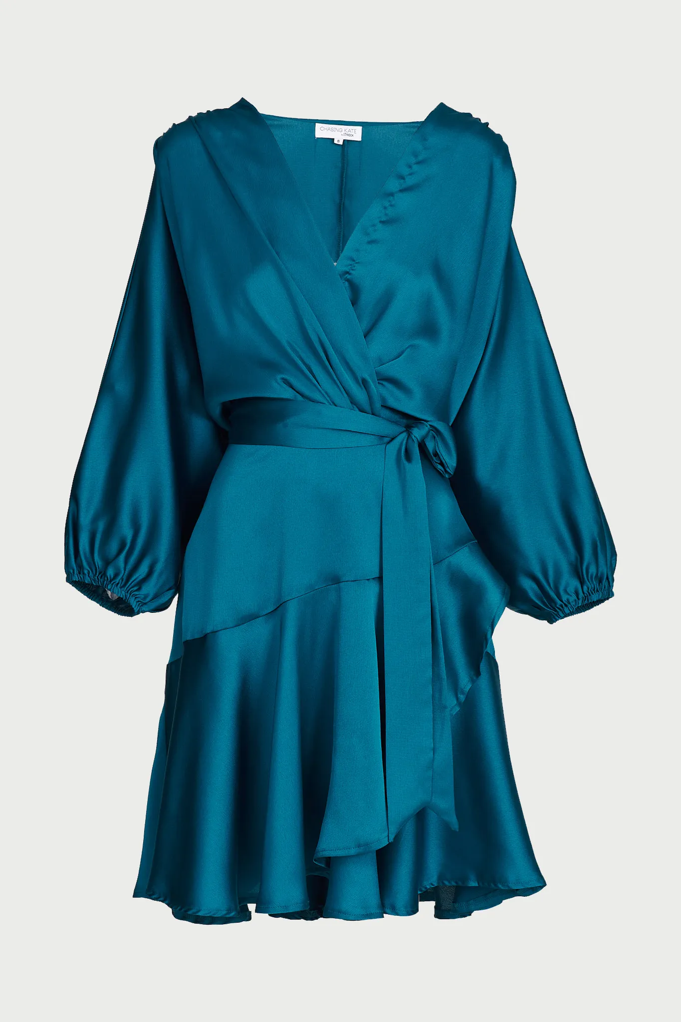 Brylie Dress In Teal Satin sold by St Frock product image thumbnail 3