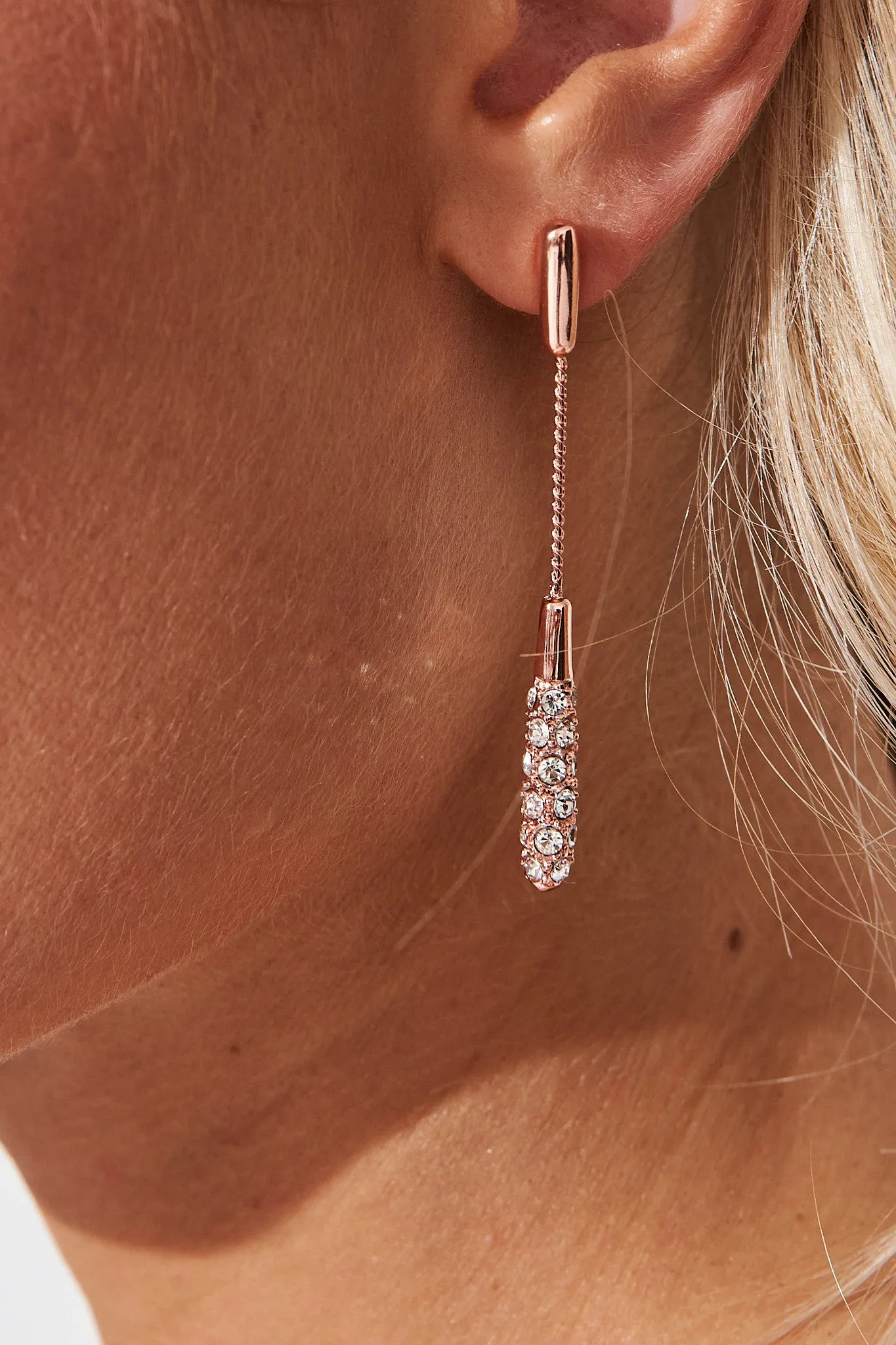 august + delilah Drop Earrings in Rose Gold sold by St Frock product image thumbnail 2