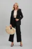 Belmore Blazer In Black Pure Linen sold by St Frock