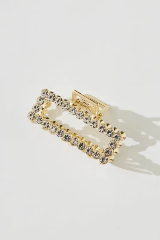 Prime Hair Claw In Gold Diamante sold by St Frock