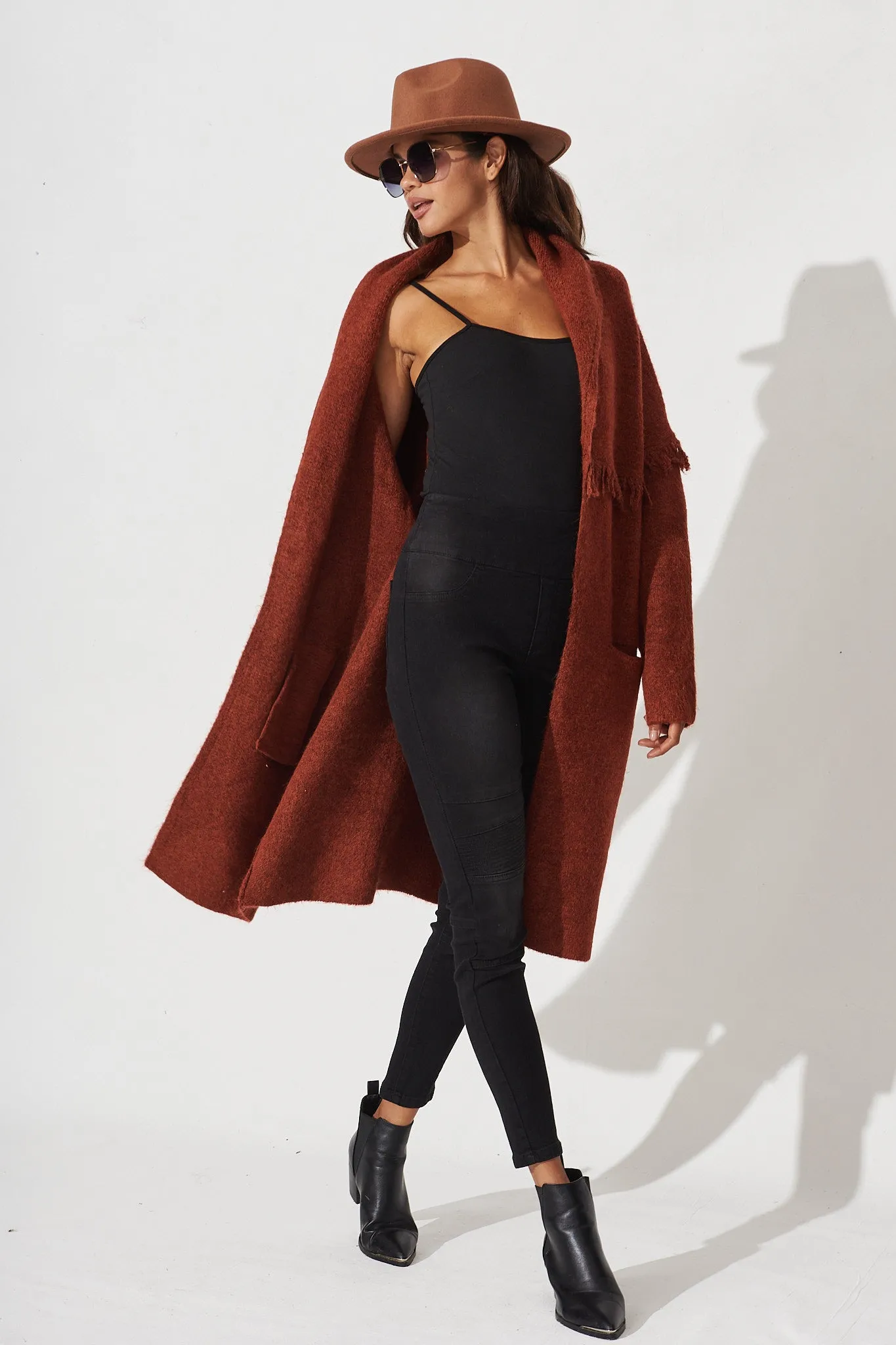 Alyse Knit Coatigan In Rust Marle sold by St Frock product image thumbnail 3