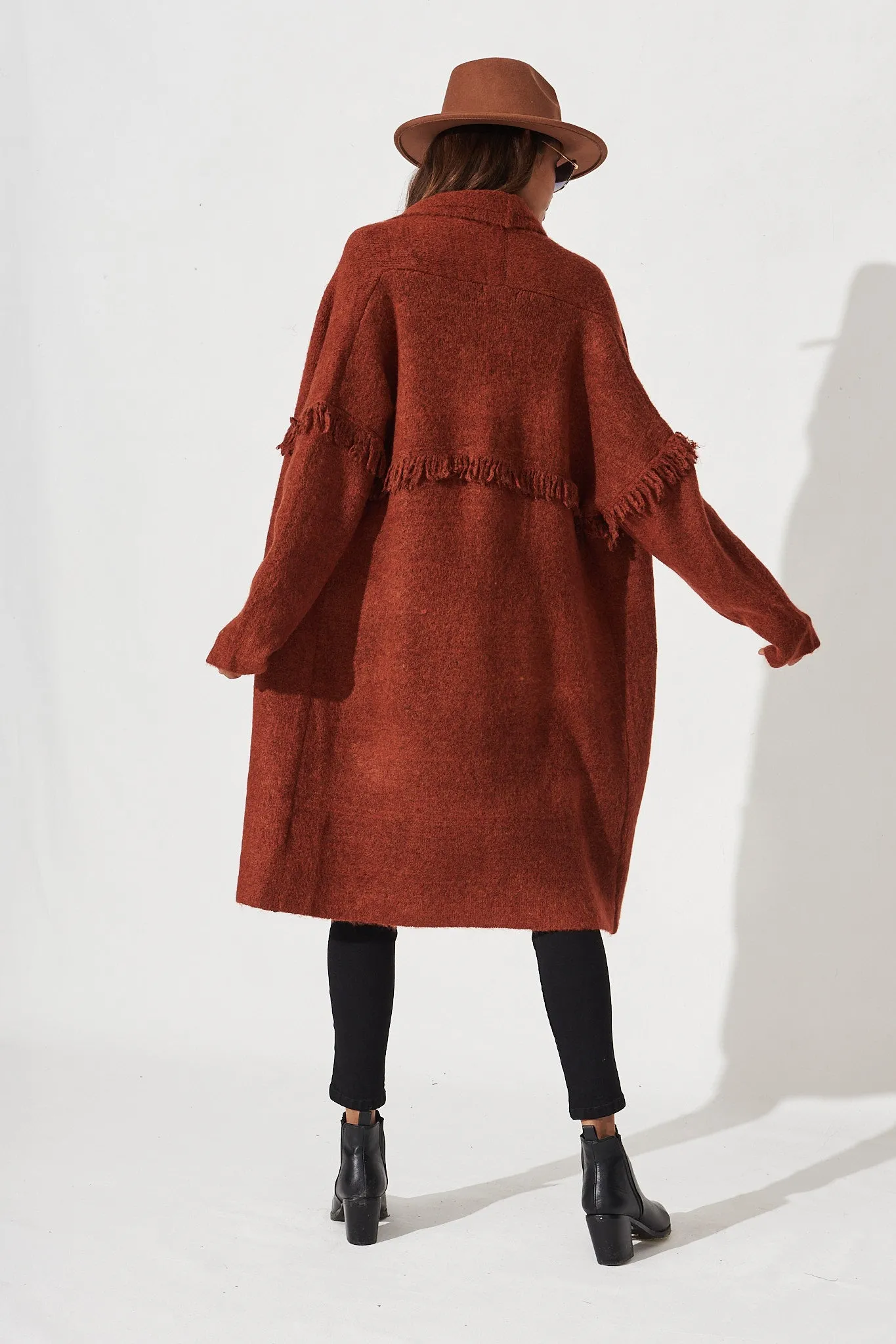 Alyse Knit Coatigan In Rust Marle sold by St Frock product image thumbnail 5