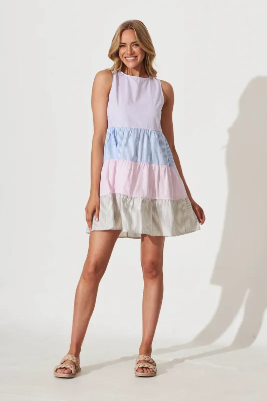 Queenie Smock Dress In Light Multi Cotton sold by St Frock