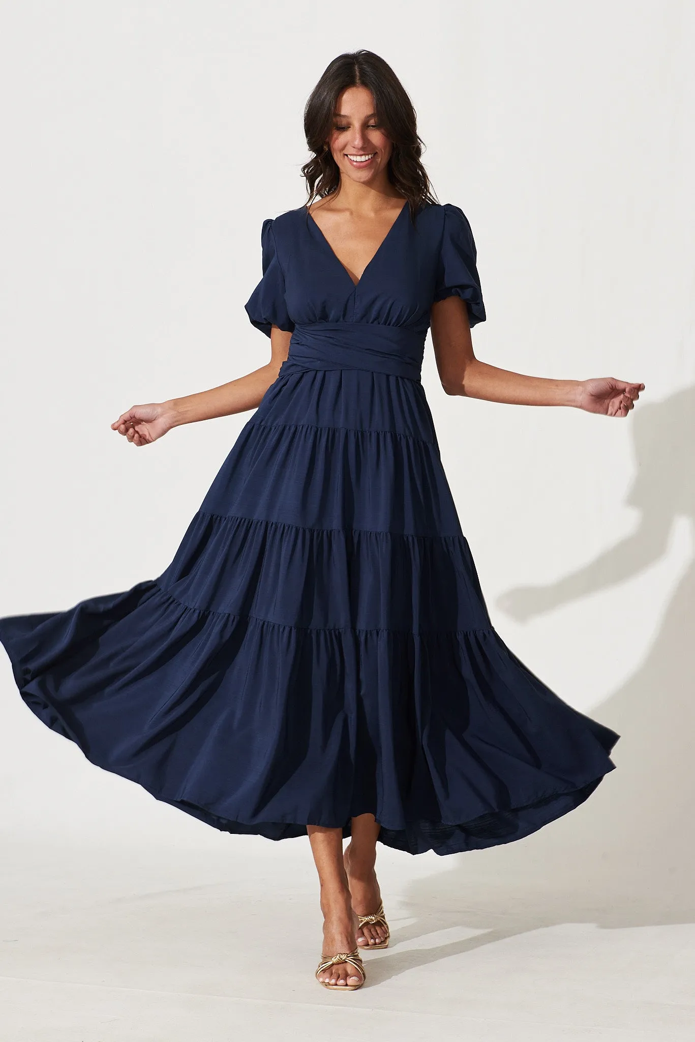 Truelove Maxi Dress In Navy sold by St Frock