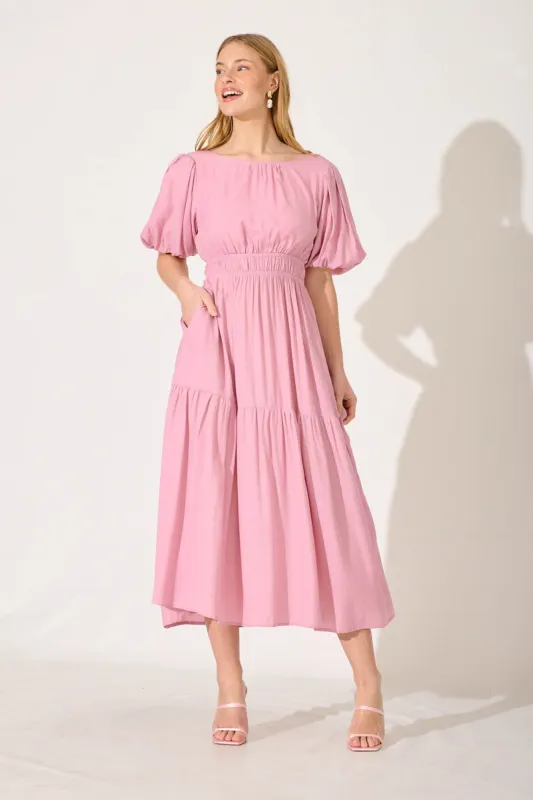Stargazer Midi Dress In Blush sold by St Frock