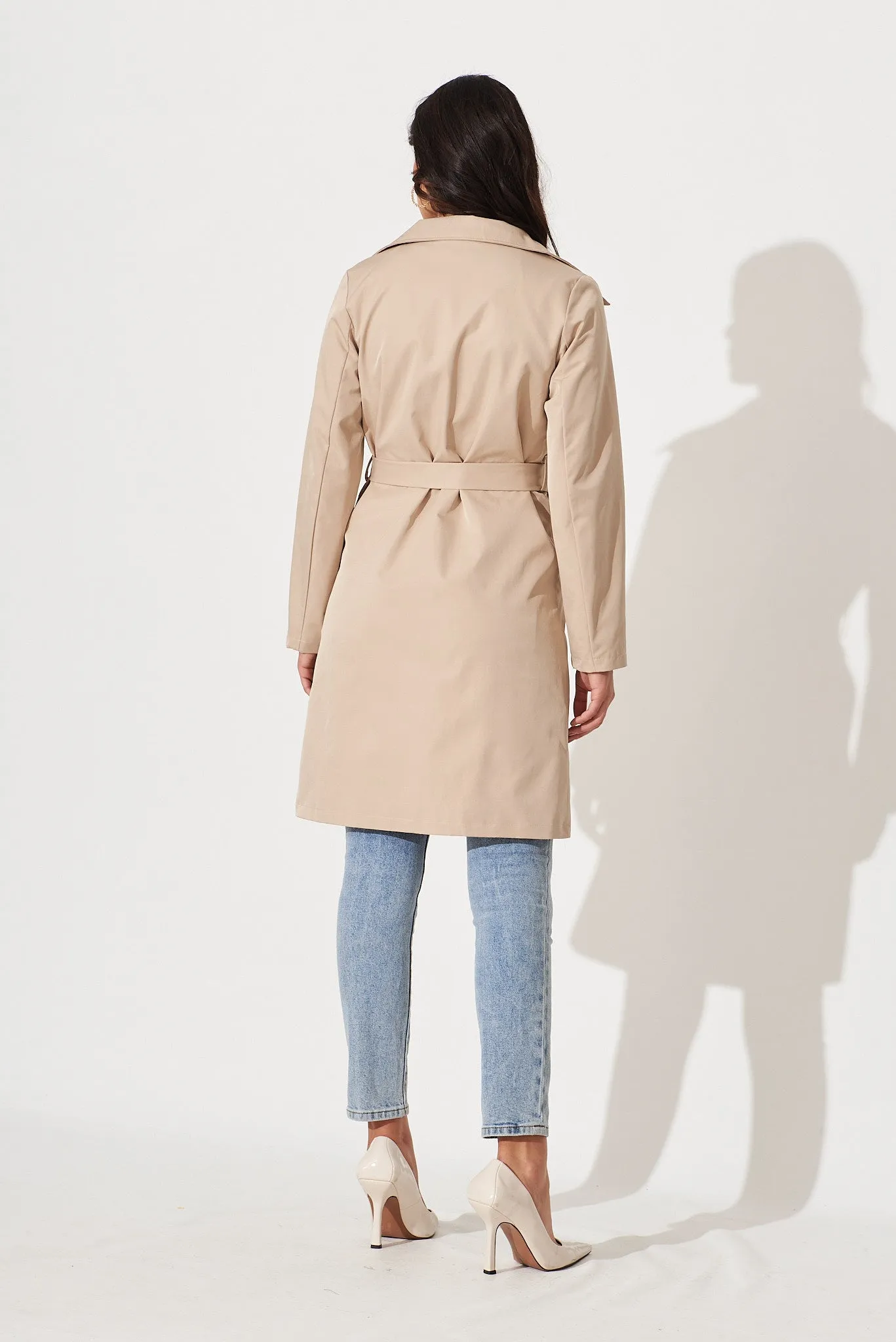 Tanya Trench Coat In Beige sold by St Frock product image thumbnail 5