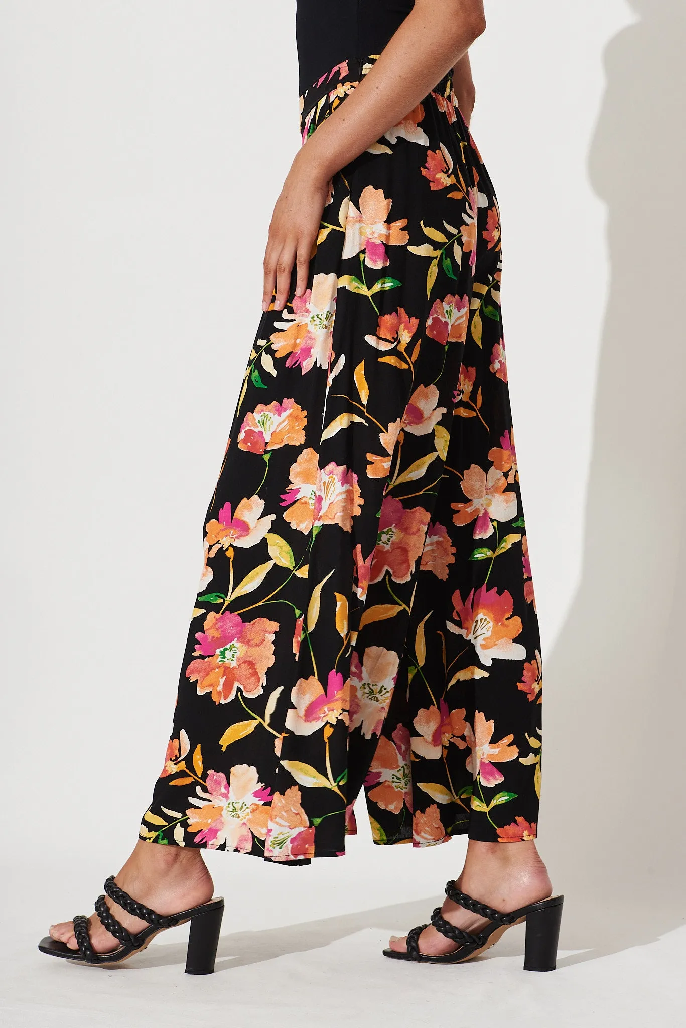Ellia Pants In Black With Apricot Floral sold by St Frock product image thumbnail 4