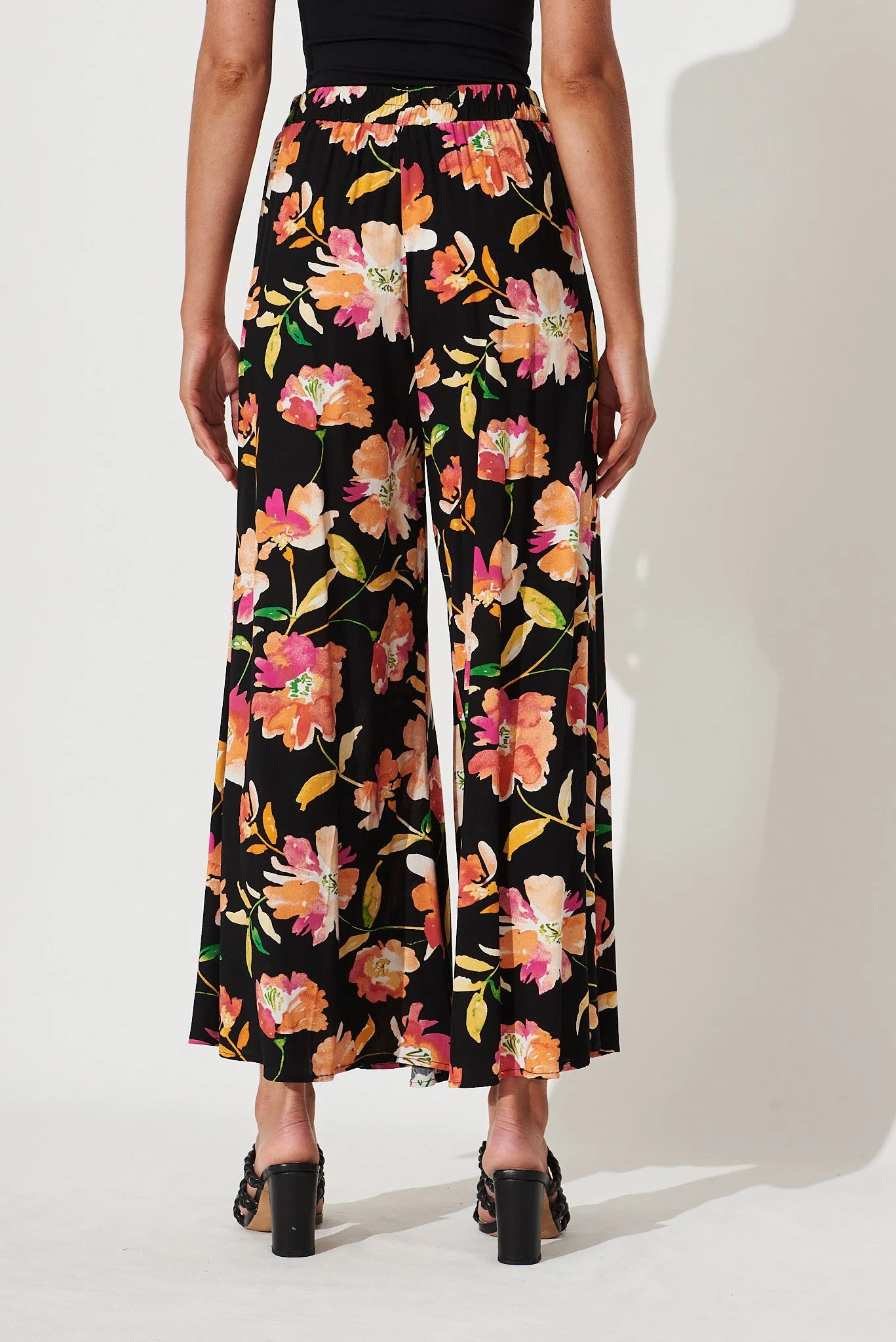 Ellia Pants In Black With Apricot Floral sold by St Frock product image thumbnail 5