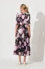 Emilia Maxi Dress In Navy With Pink And Lilac Floral sold by St Frock