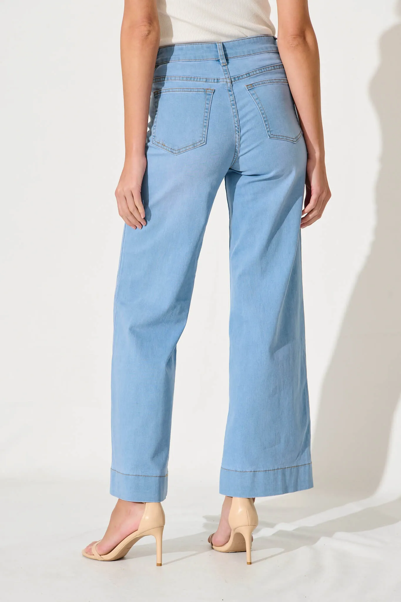 Juan High Rise Wide Leg Jean In Light Blue Denim sold by St Frock product image thumbnail 3
