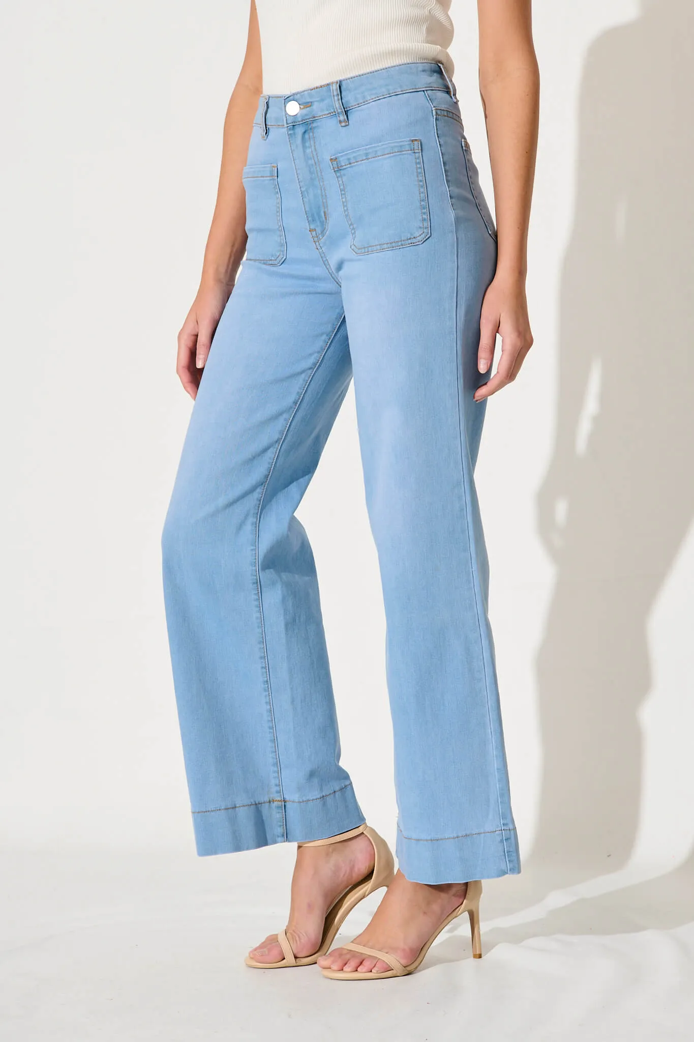 Juan High Rise Wide Leg Jean In Light Blue Denim sold by St Frock product image thumbnail 2