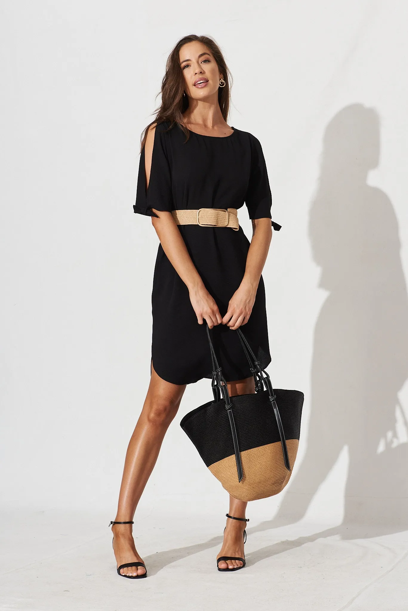 Fiona Shift Dress In Black Crepe sold by St Frock product image thumbnail 2