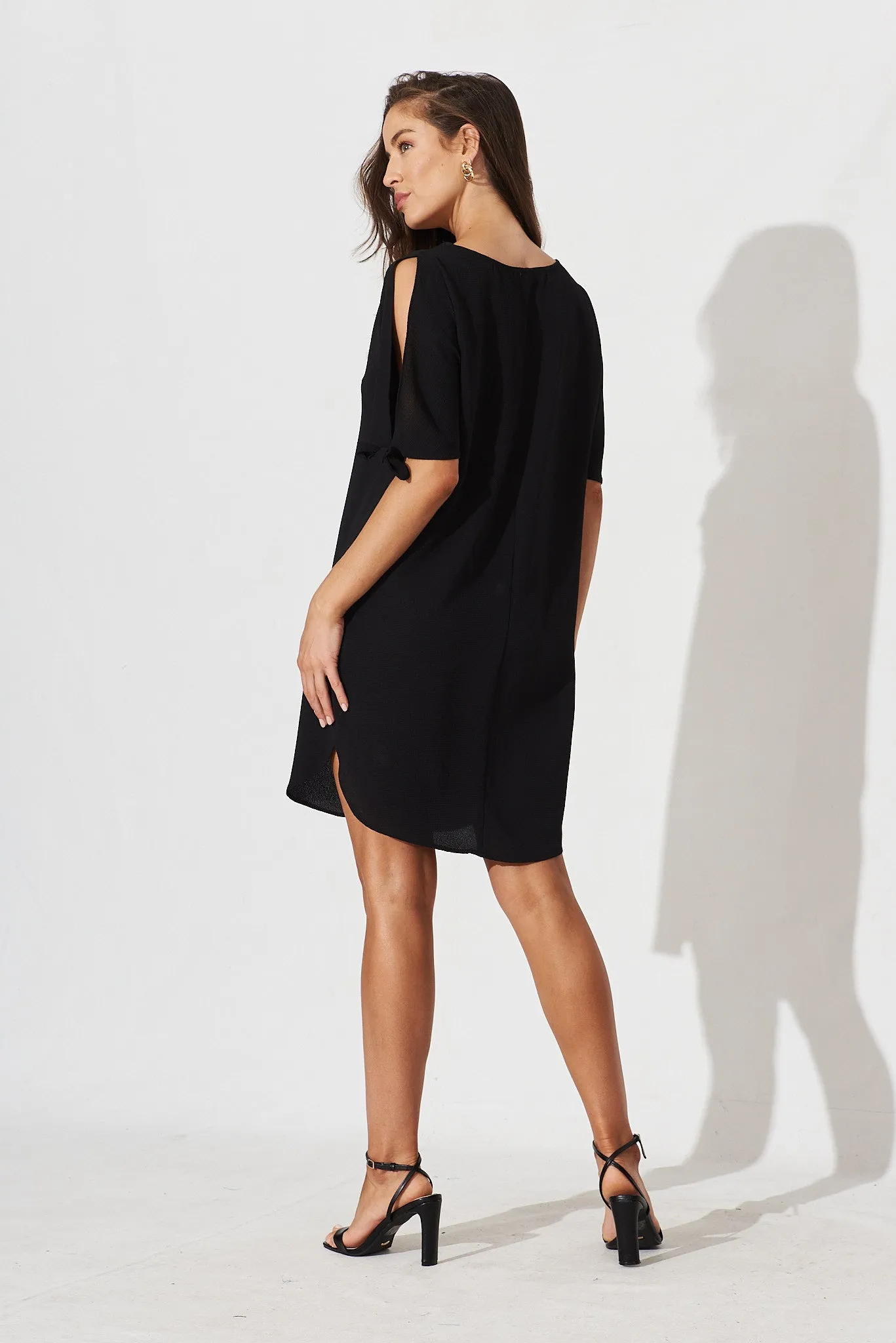 Fiona Shift Dress In Black Crepe sold by St Frock product image thumbnail 5