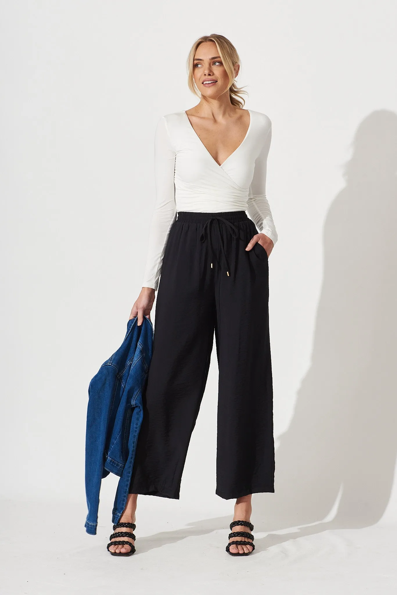 St Vincent Pant In Black sold by St Frock