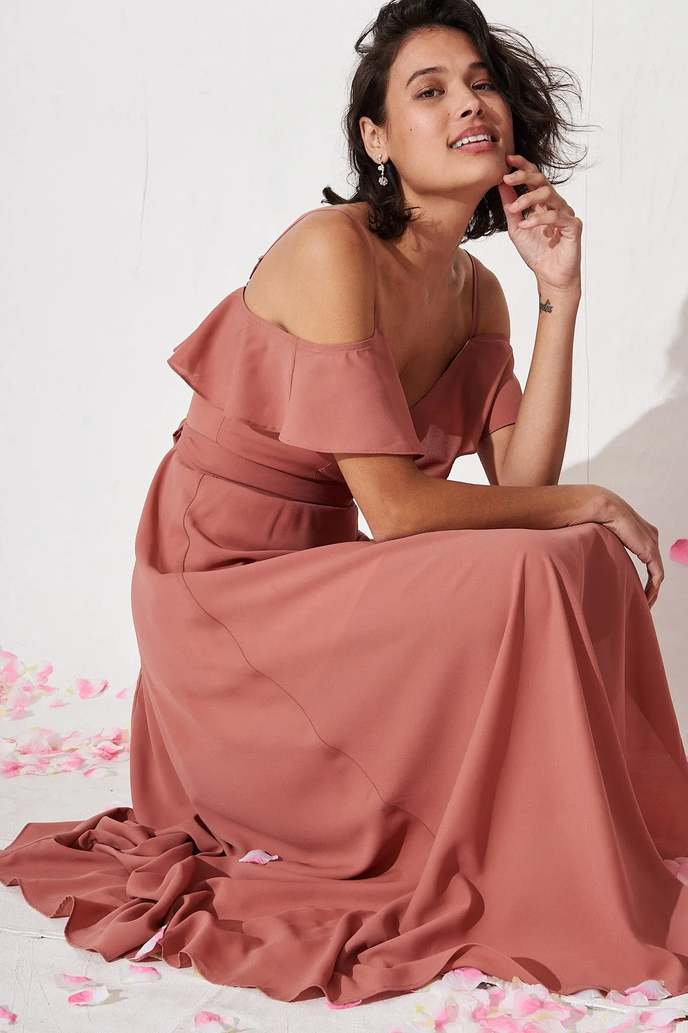 Marit Maxi Dress in Dusty Rose sold by St Frock product image thumbnail 2