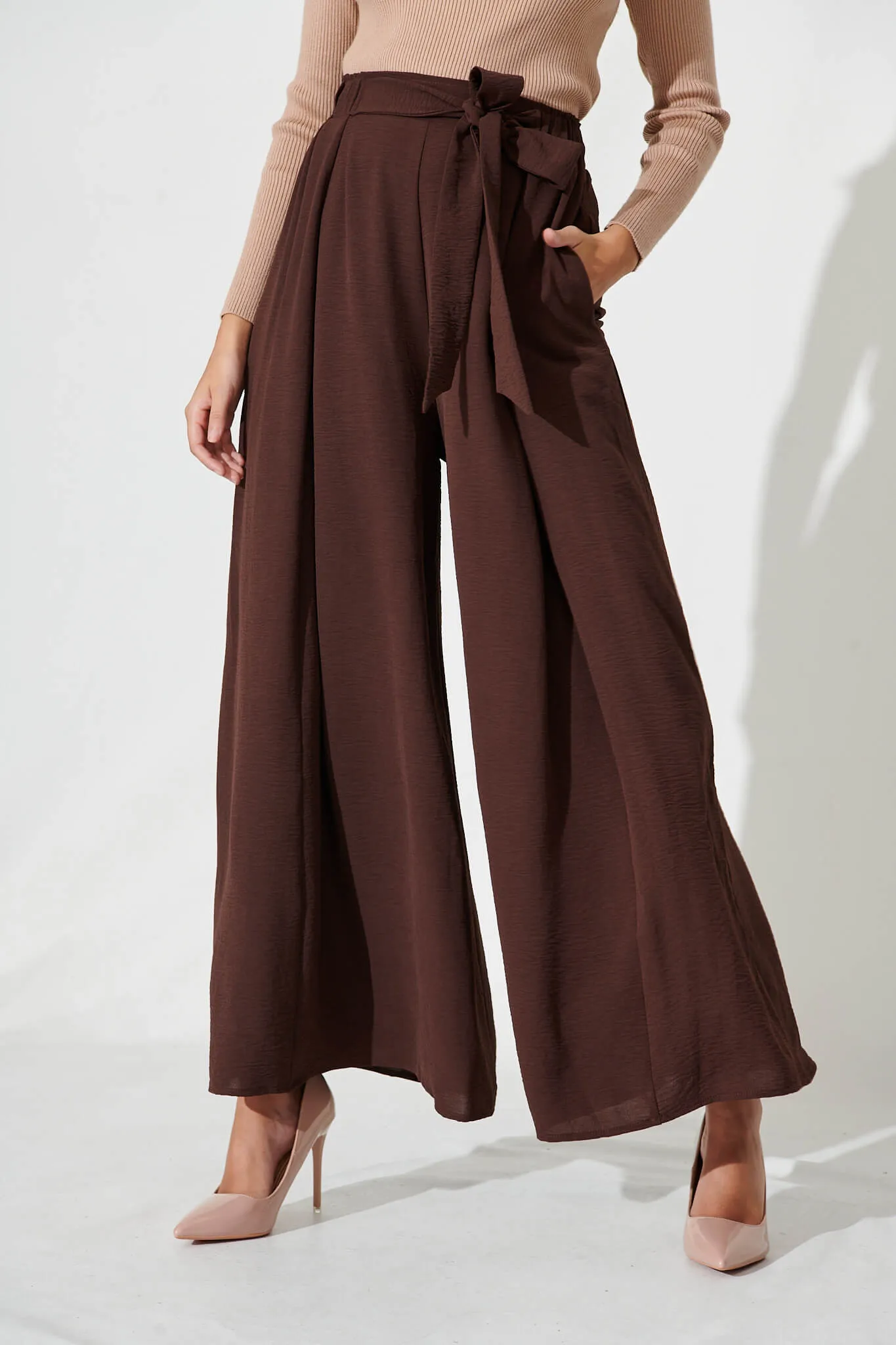 Page Pants in Chocolate sold by St Frock