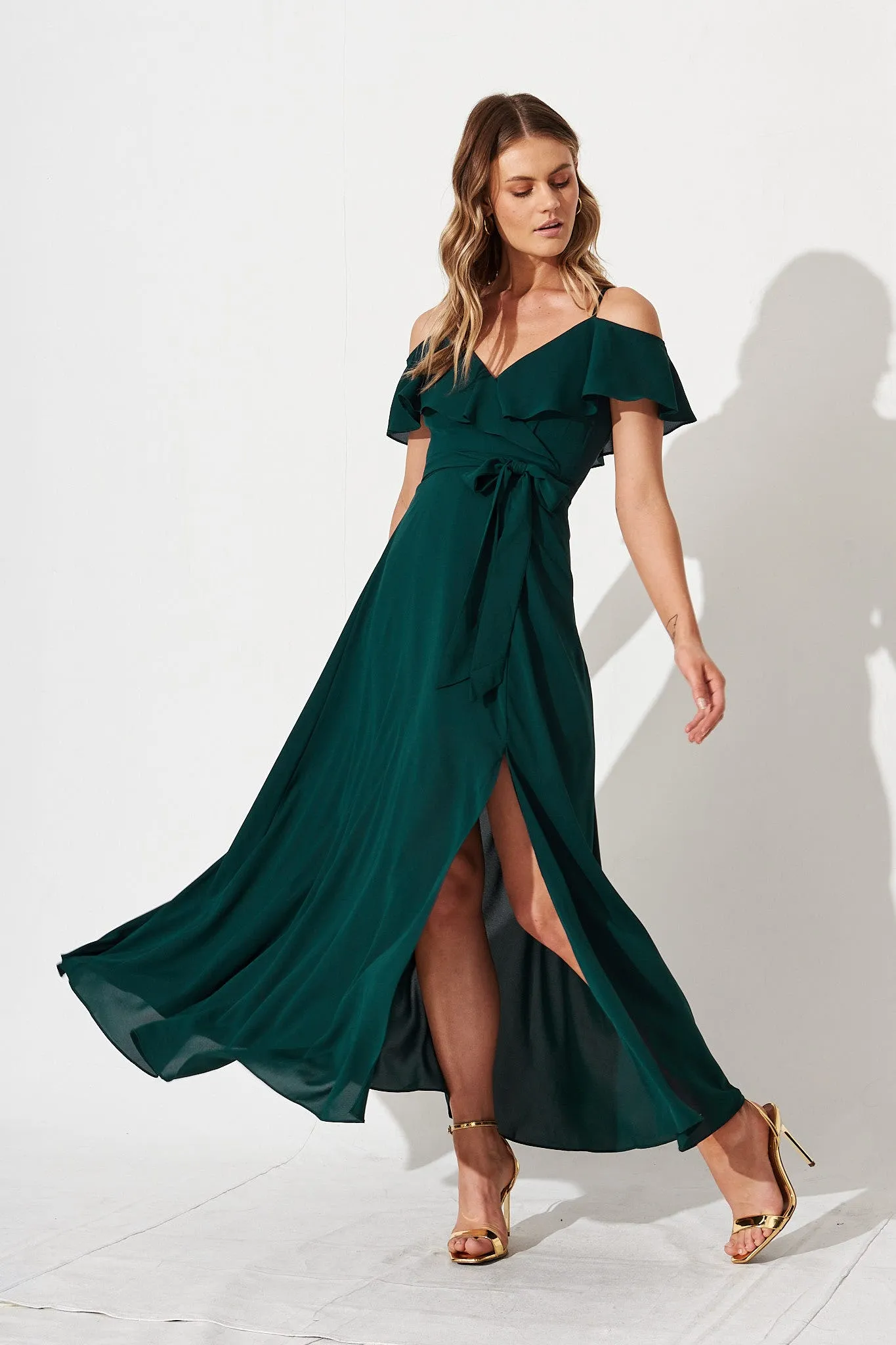 Marit Maxi Dress In Emerald Green sold by St Frock