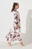 Rana Maxi Dress In White With Purple Floral sold by St Frock