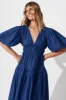 Amalie Midi Dress In Cobalt Blue Cotton sold by St Frock
