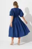 Amalie Midi Dress In Cobalt Blue Cotton sold by St Frock