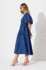 Amalie Midi Dress In Cobalt Blue Cotton sold by St Frock
