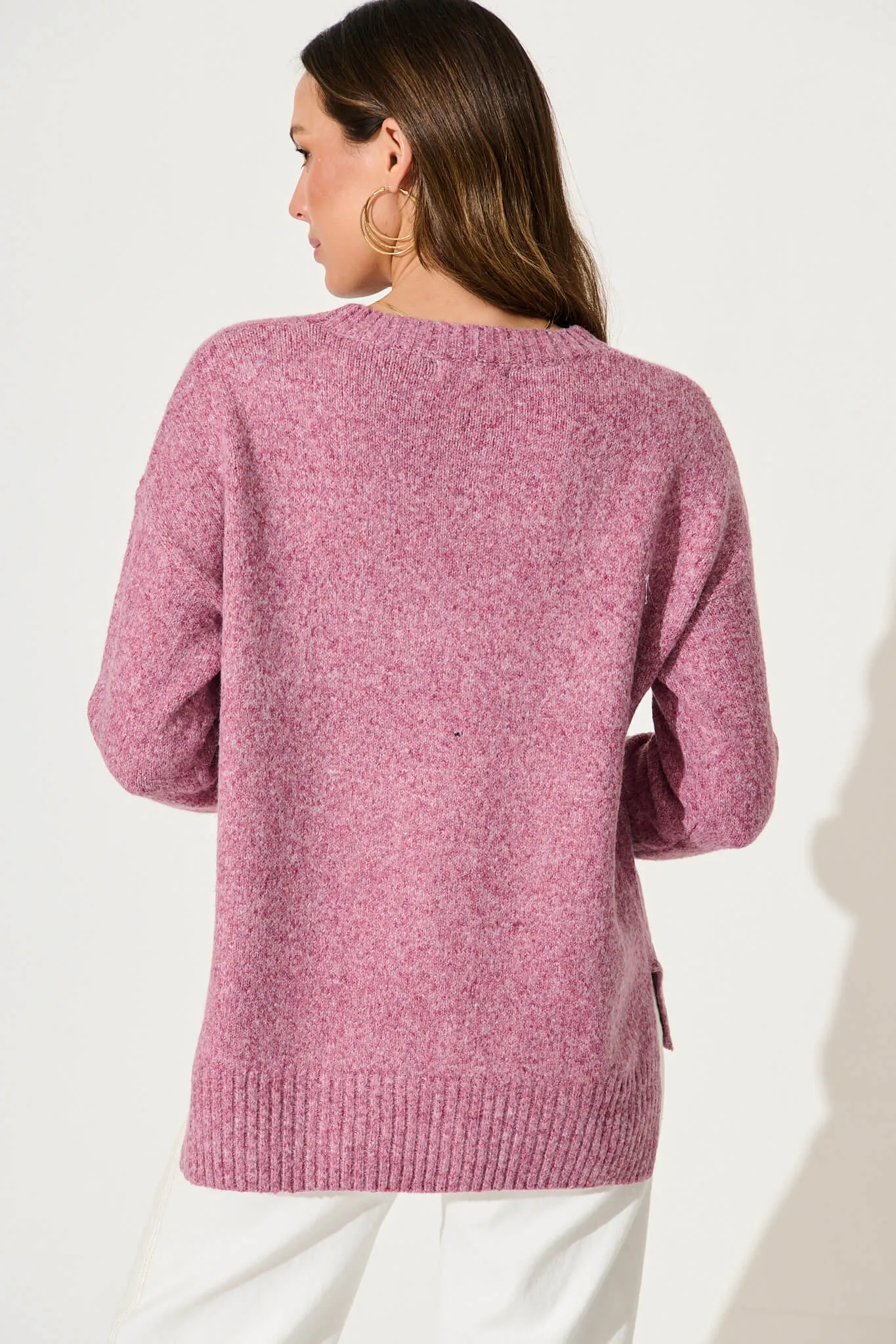 Ossa Knit In Purple Marle Wool Blend sold by St Frock product image thumbnail 3