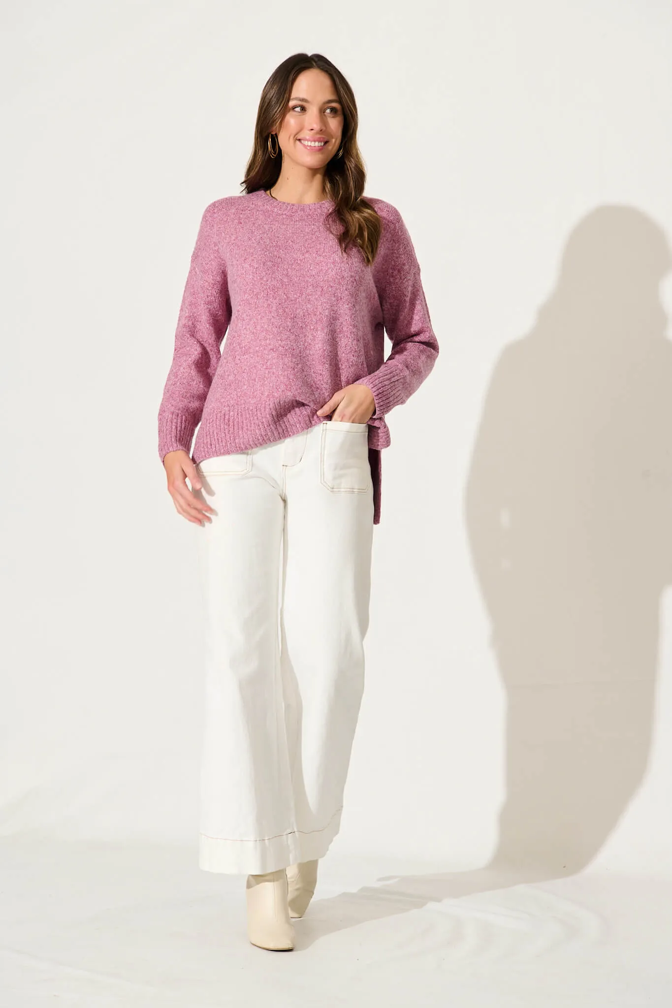 Ossa Knit In Purple Marle Wool Blend sold by St Frock product image thumbnail 4