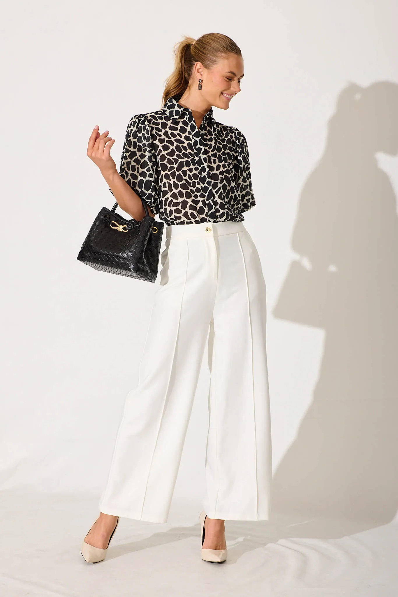 Aeryn Shirt In Black And White Print sold by St Frock product image thumbnail 4