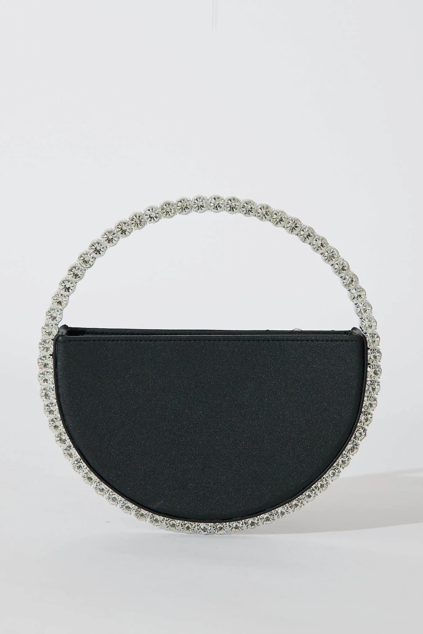 Treasure Round Clutch Bag In Black Diamante sold by St Frock