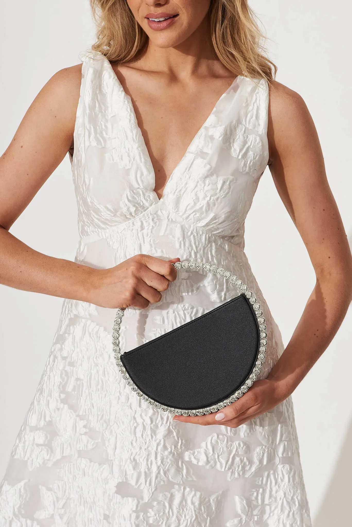 Treasure Round Clutch Bag In Black Diamante sold by St Frock product image thumbnail 2