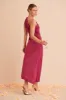 Toulon One Shoulder Maxi Dress In Magenta sold by St Frock