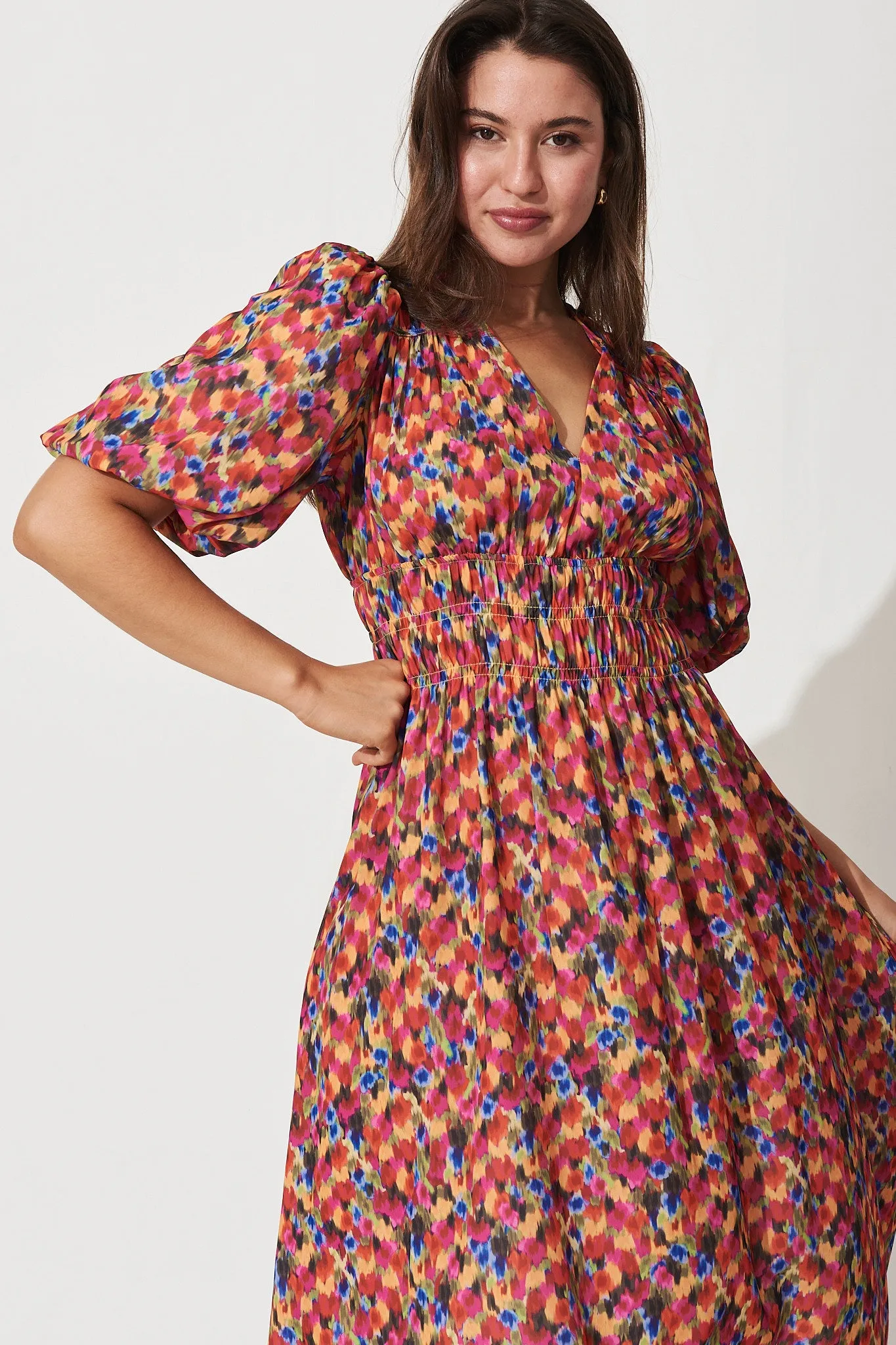 Octavia Midi Dress In Multi Print sold by St Frock product image thumbnail 2