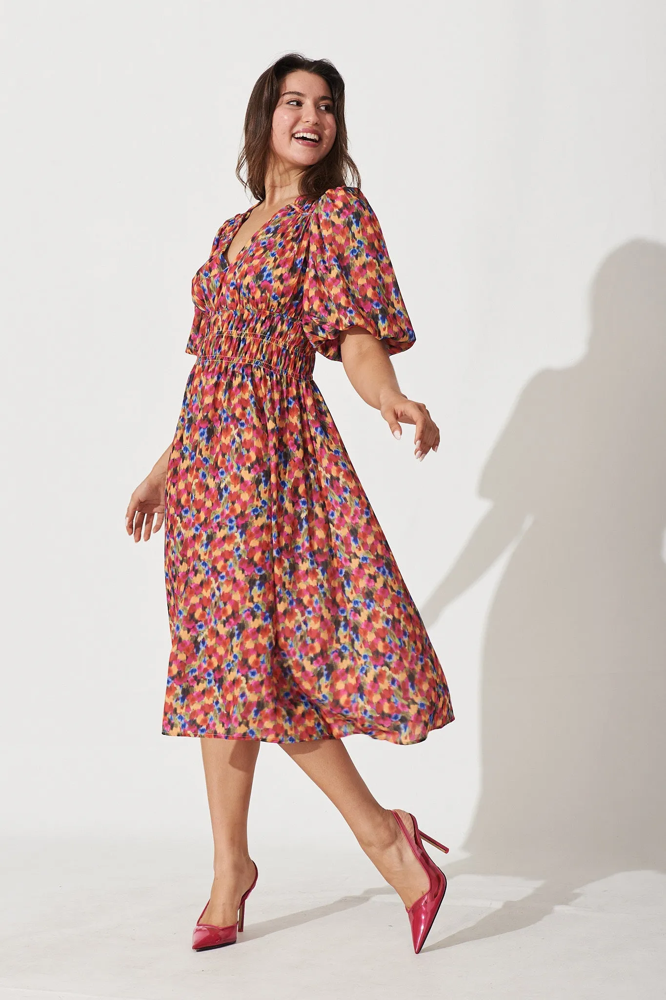 Octavia Midi Dress In Multi Print sold by St Frock product image thumbnail 3