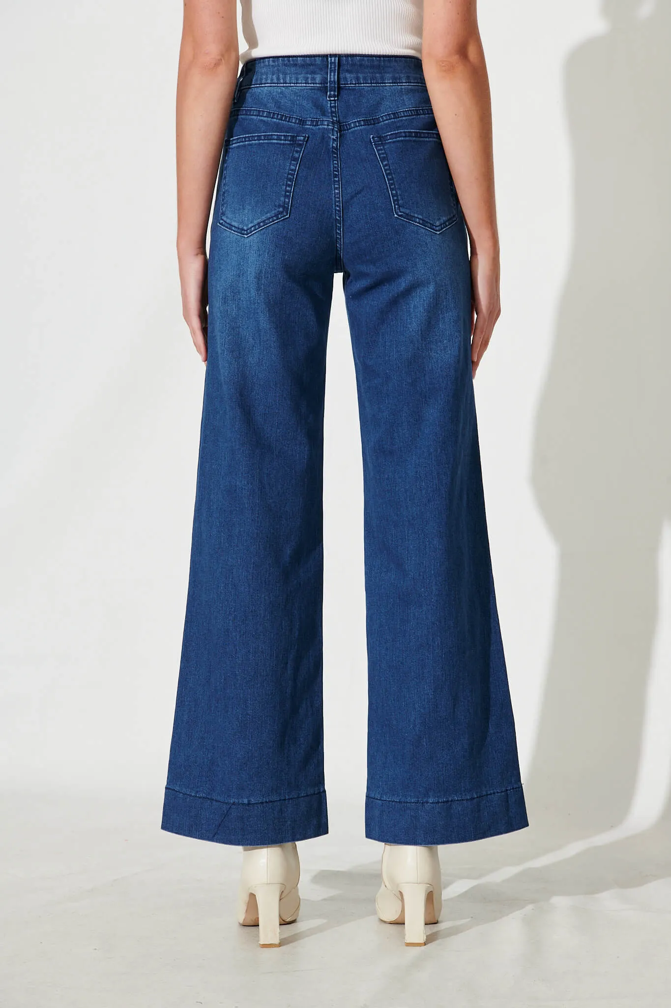 Juan High Rise Wide Leg Jean In Dark Blue Denim sold by St Frock product image thumbnail 3