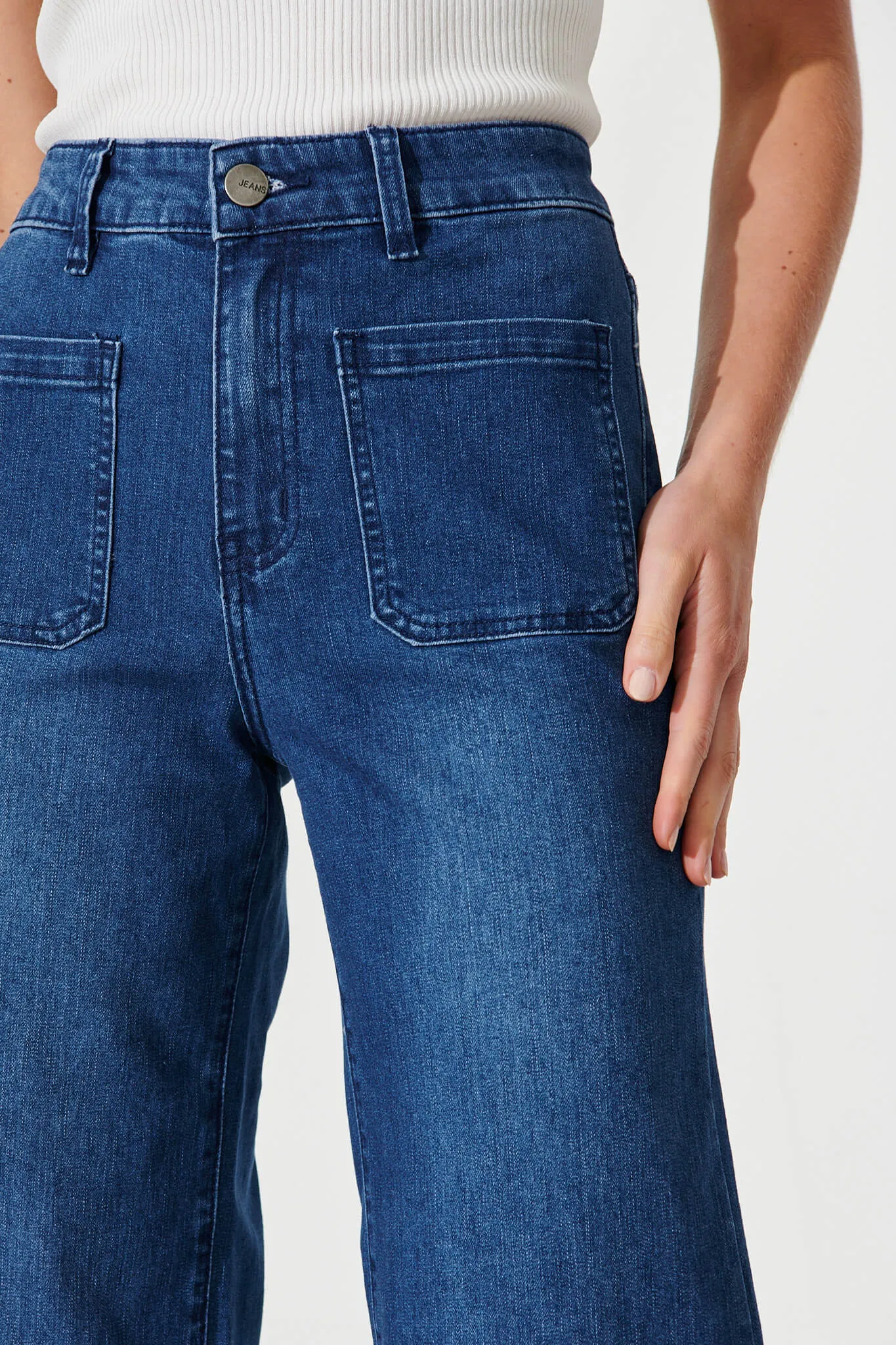 Juan High Rise Wide Leg Jean In Dark Blue Denim sold by St Frock product image thumbnail 5