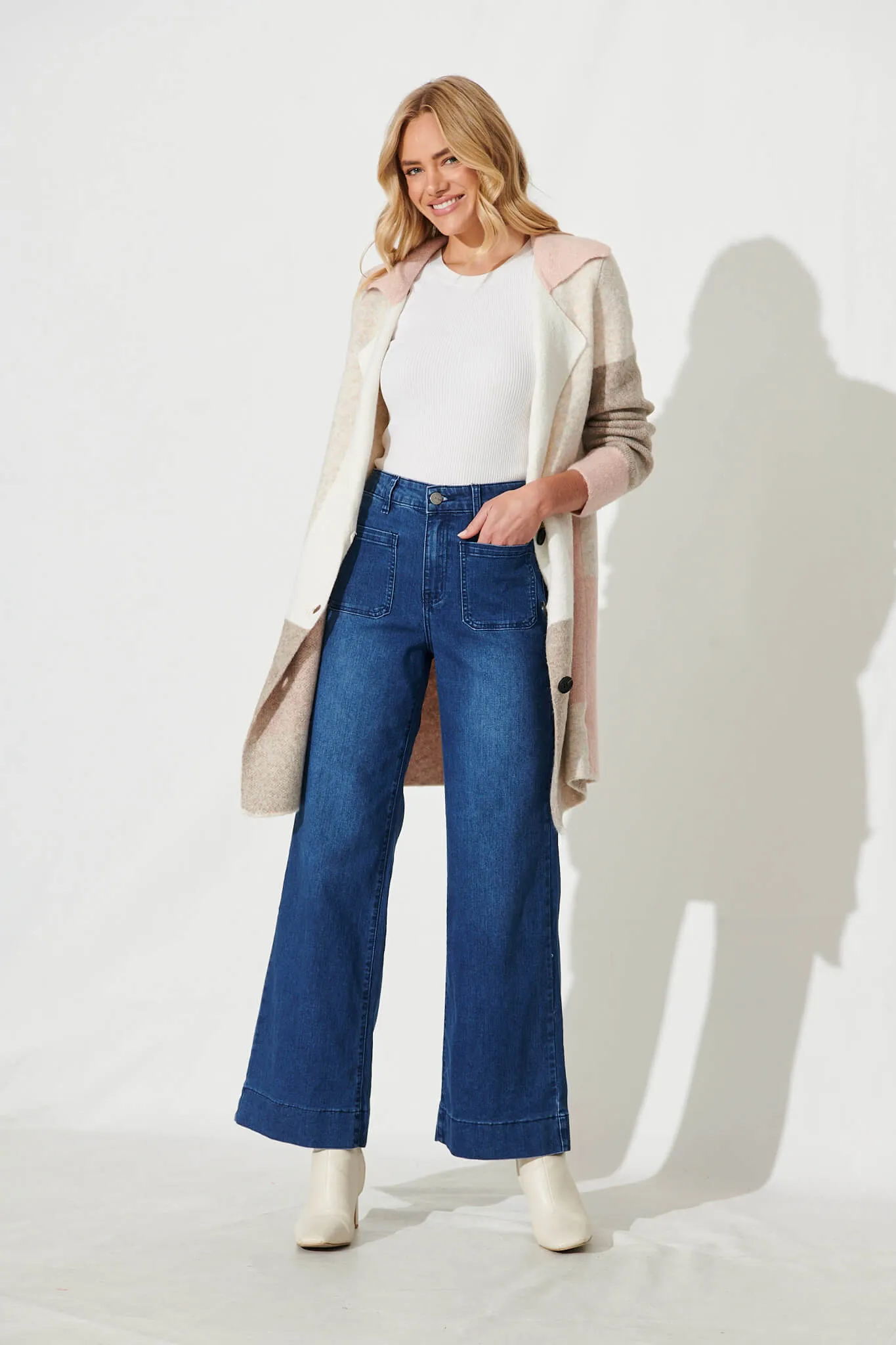 Juan High Rise Wide Leg Jean In Dark Blue Denim sold by St Frock product image thumbnail 4