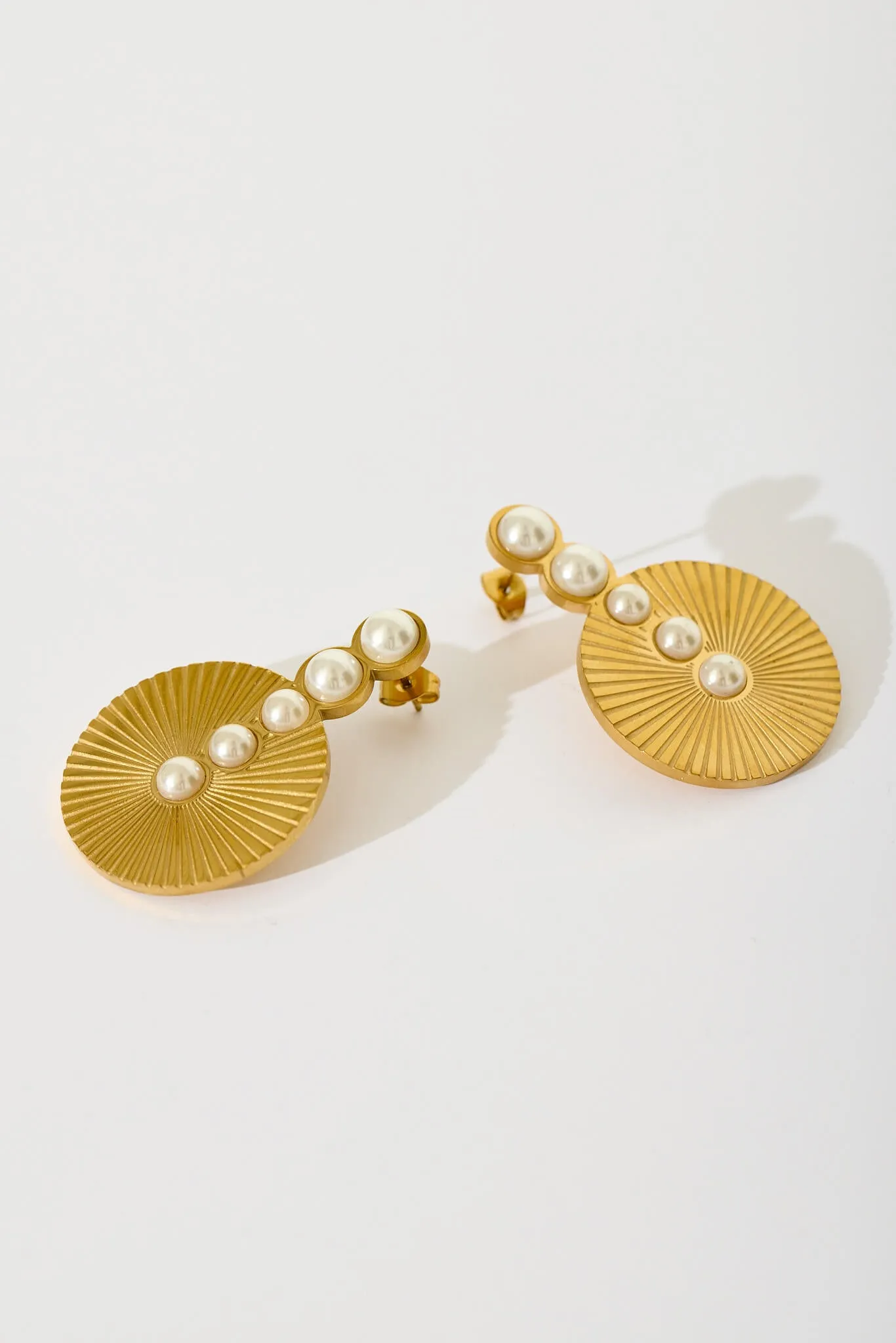 Sarai Drop Earrings In 18K Gold Plated sold by St Frock product image thumbnail 5