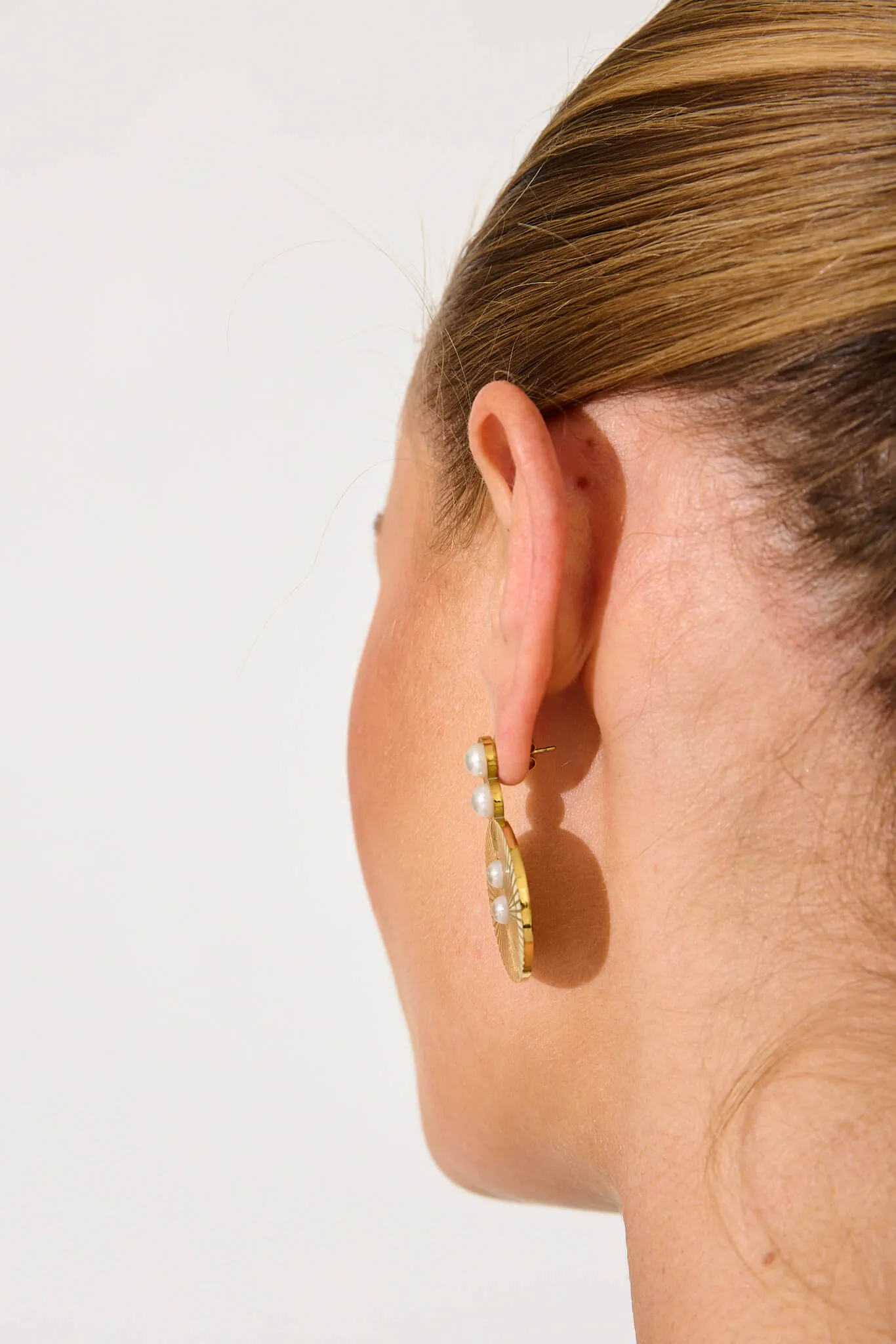 Sarai Drop Earrings In 18K Gold Plated sold by St Frock product image thumbnail 4