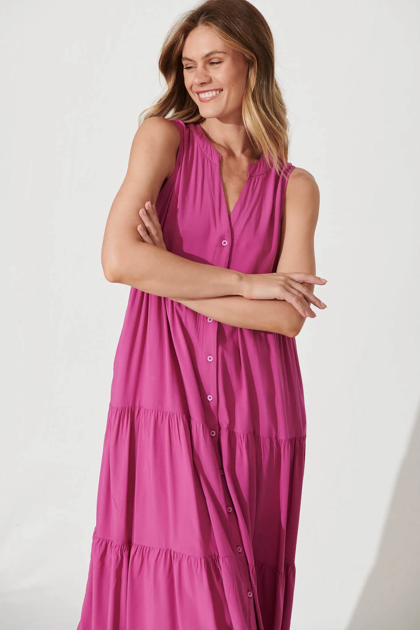 Wonderwall Midi Dress In Magenta sold by St Frock product image thumbnail 2