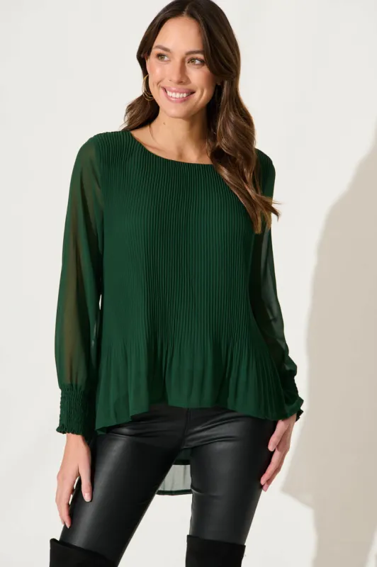 PRE ORDER Beau Top In Emerald Chiffon sold by St Frock